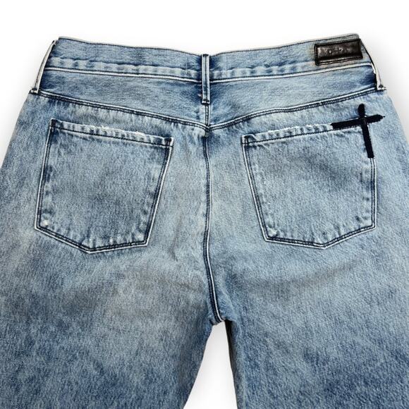 RTA Ryder Straight Distressed Faded Jeans SIZE 29 Light Blue Frayed Hem USA - Picture 14 of 16